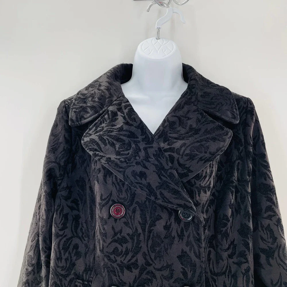 TORRID Black Embossed Textured Notched Collar Double Breasted Blazer Jacket 1X - Picture 2 of 11